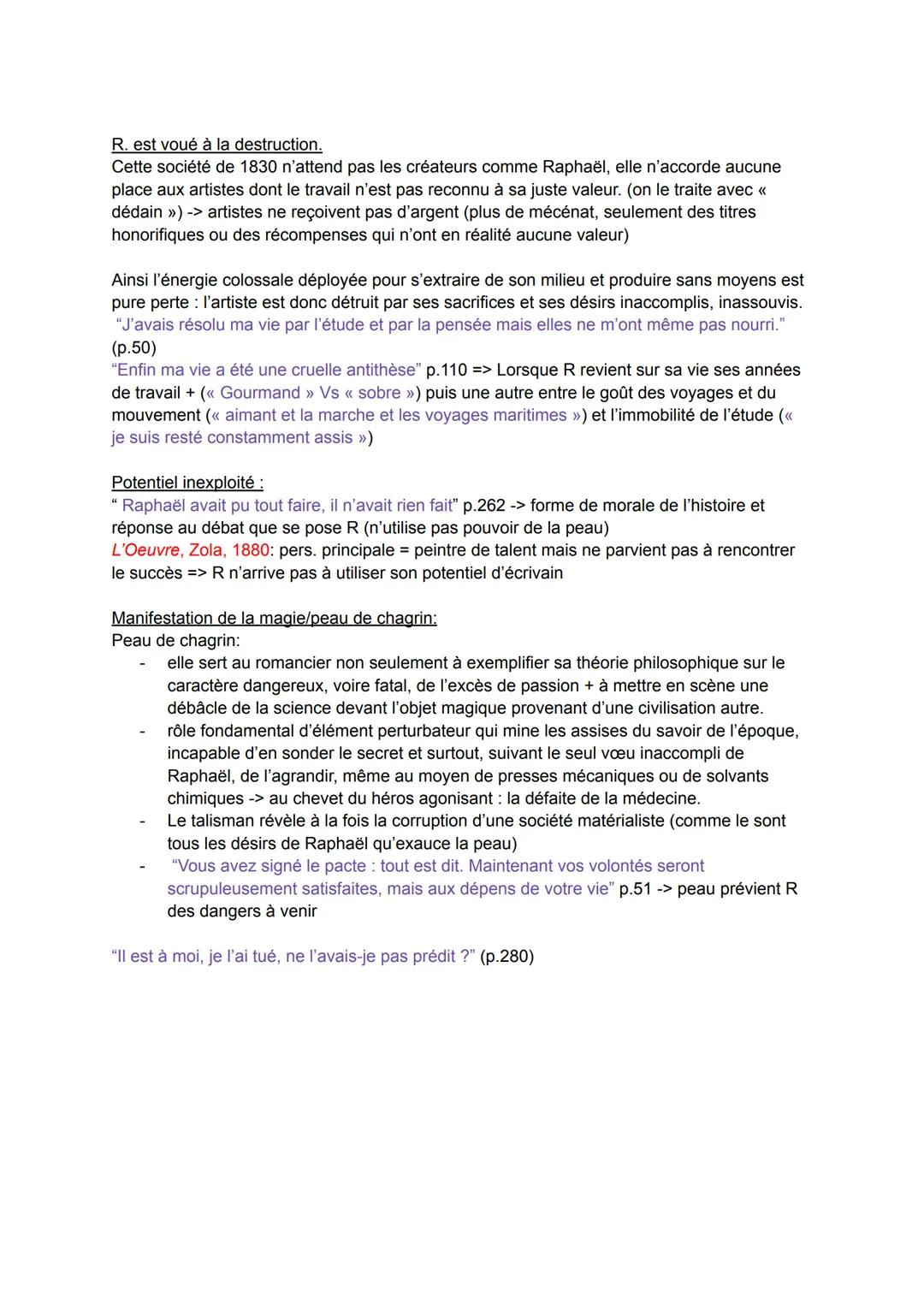 Passages clés :
Personnages :
La peau de chagrin, Balzac (1831)
Roman de l'énergie: création ou destruction
Les amis de Raphaël: Émile (jour