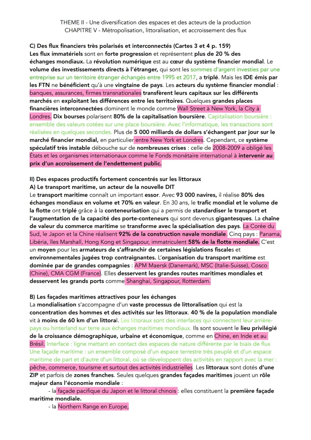 THEME II - Une diversification des espaces et des acteurs de la production
CHAPITRE V - Métropolisation, littoralisation, et accroissement d