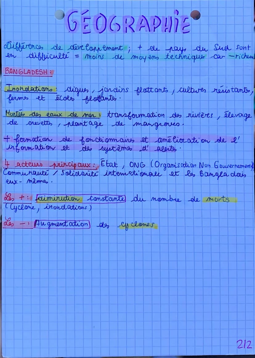 GÉOGRAPHIE
Grands foyers de peuplement # régions peu peuplées
3 grands foyers de peuplement : Asie de l'Est (Chine + Japon),
Asie du Sud (In