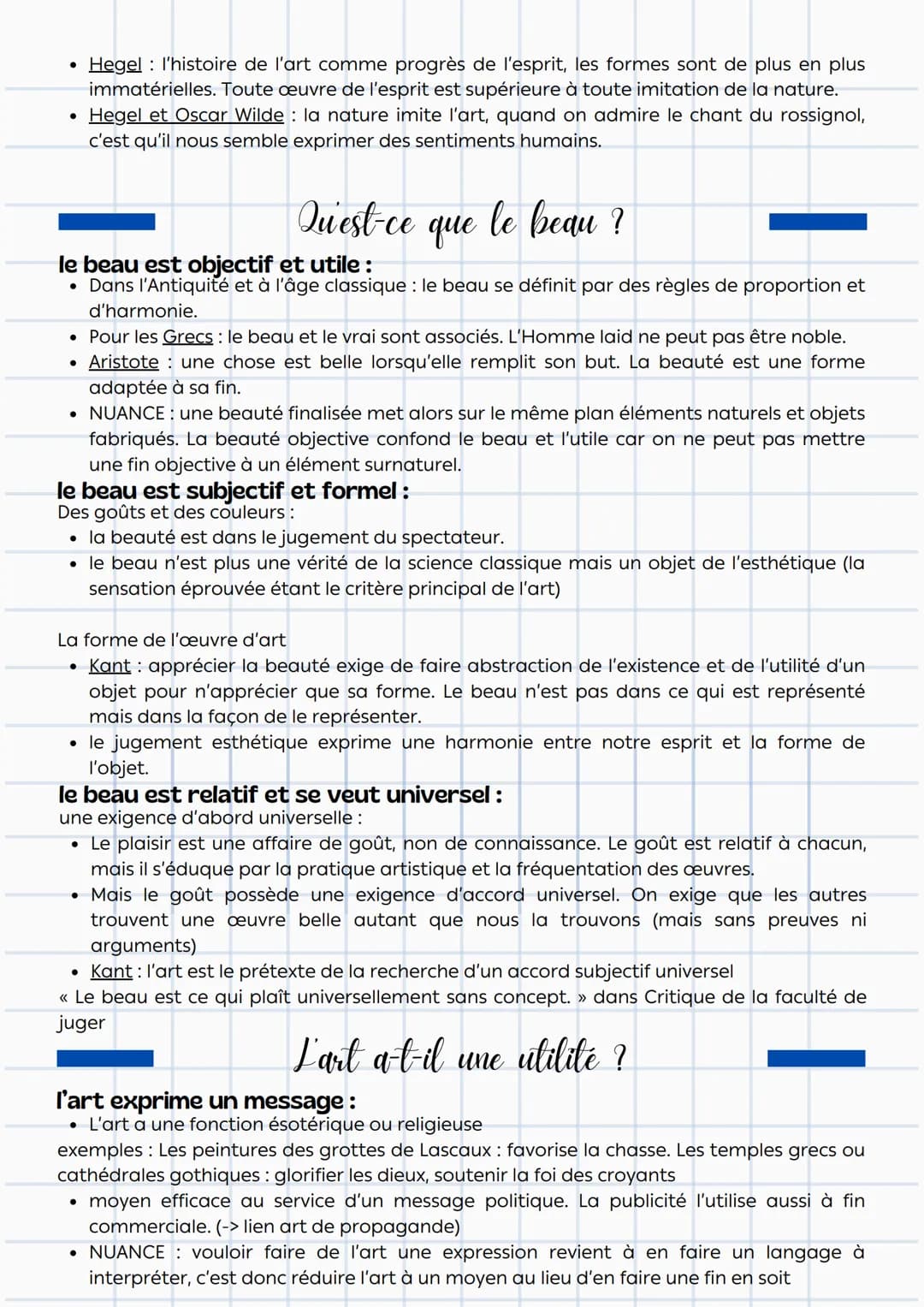 Philosophie
définitions
:
Fart
activité humaine visant à produire une œuvre selon un
certain ordre et une certaine harmonie, il implique des