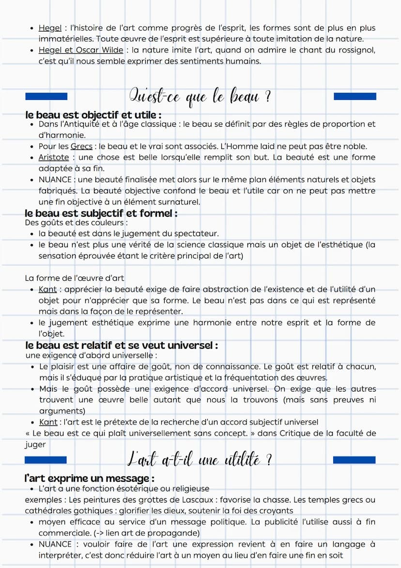 Philosophie
définitions
:
Fart
activité humaine visant à produire une œuvre selon un
certain ordre et une certaine harmonie, il implique des