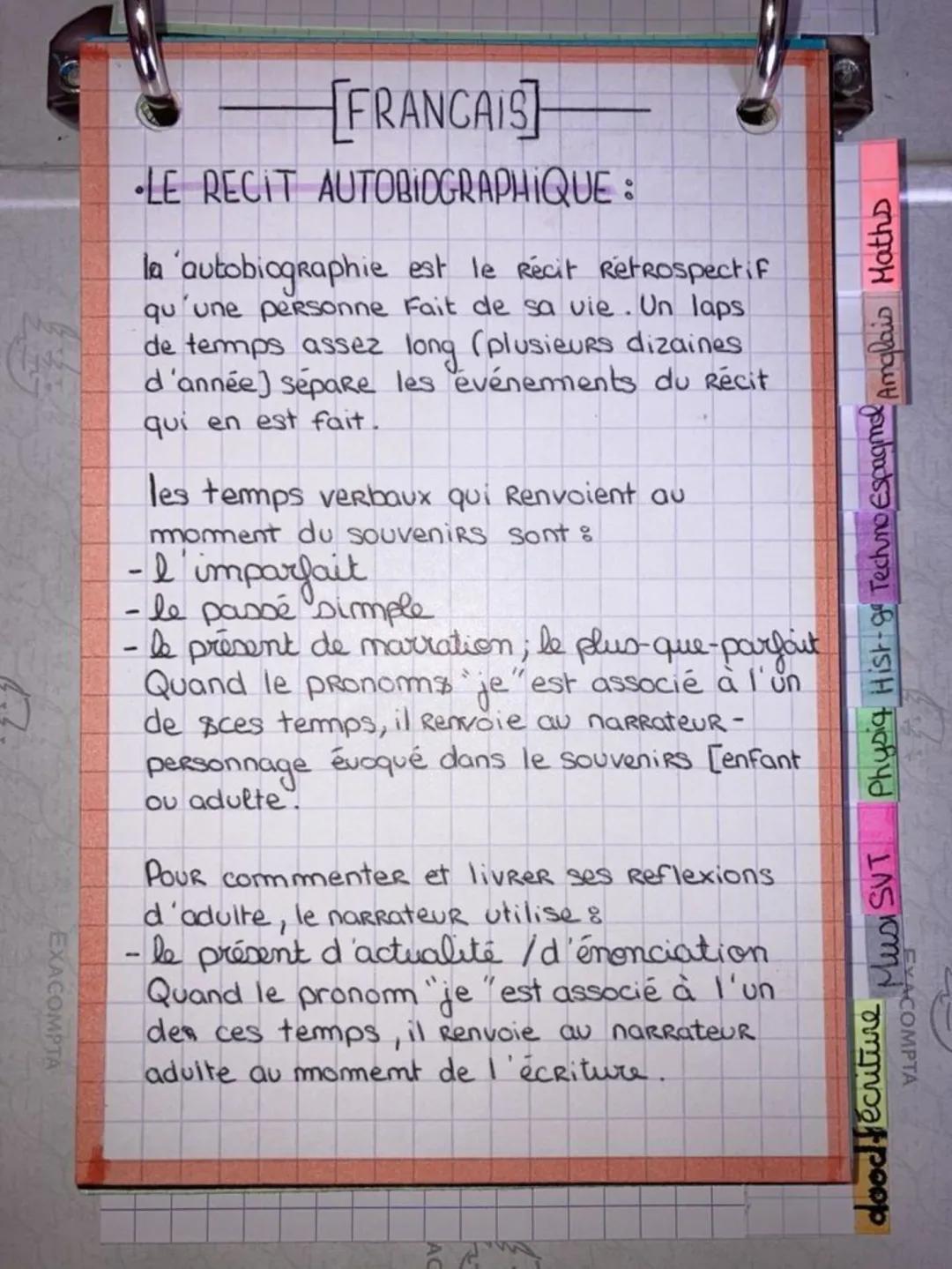 récit autobiographique