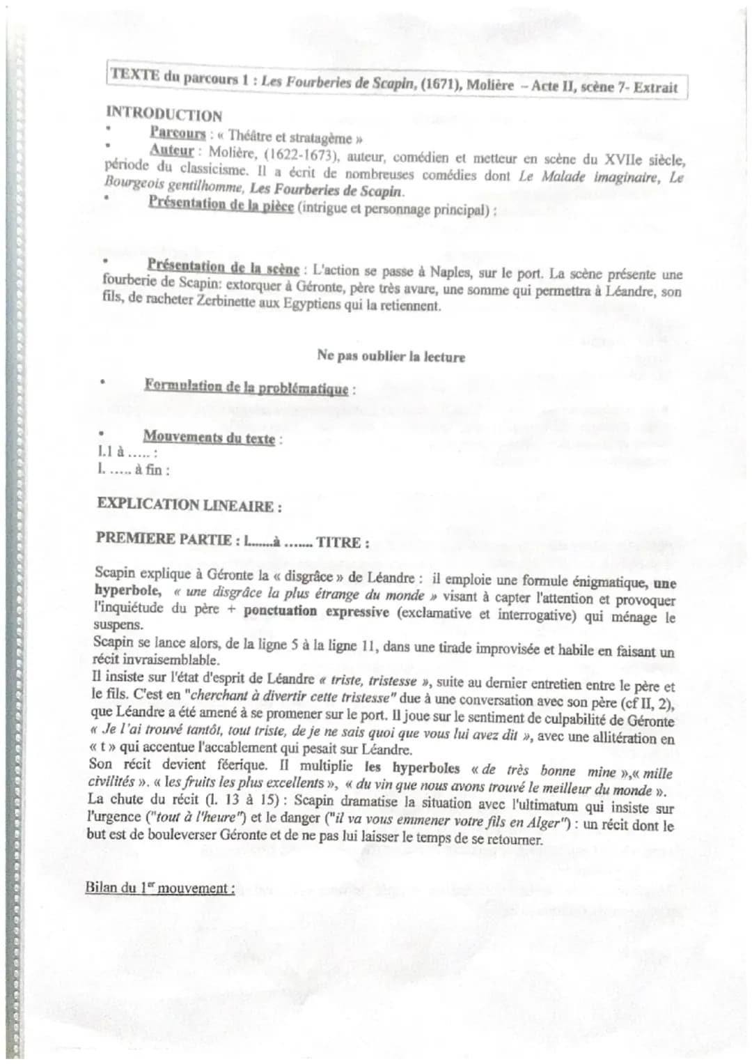 «Théâtre et stratagème >>
Le rusé valet Scapin aide Léandre et Octave, que leurs pères veulent marier contre leur gré.
Il manipule ici, Géro