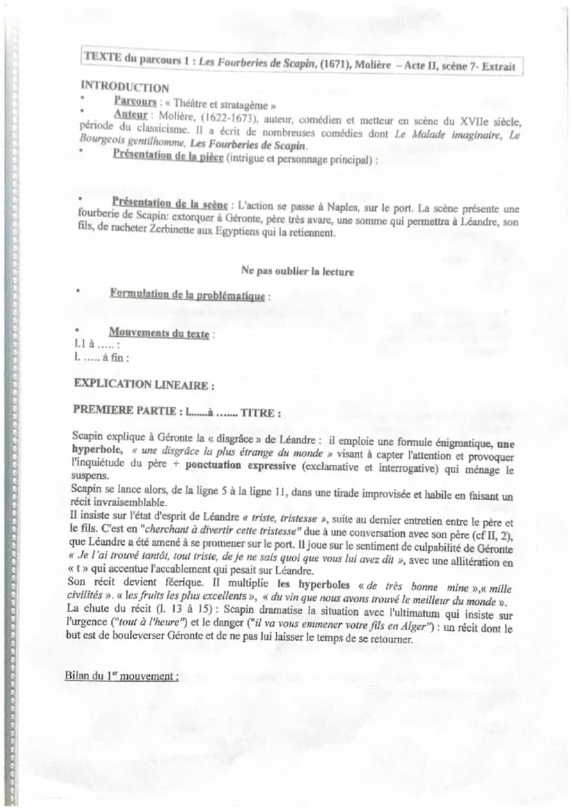 «Théâtre et stratagème >>
Le rusé valet Scapin aide Léandre et Octave, que leurs pères veulent marier contre leur gré.
Il manipule ici, Géro