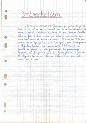 Know Gargantua de François Rabelais dissertation introduction, conclusion rédigés et plan détaillé  thumbnail