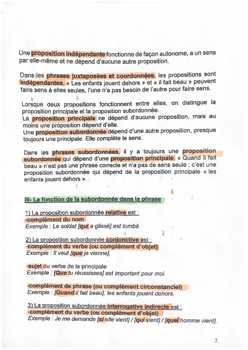 Leçon sur la phrase complexe - Niveau quatrième
1- Définition
Une phrase est composée d'une ou plusieurs propositions, c'est-à-dire
d'un ens