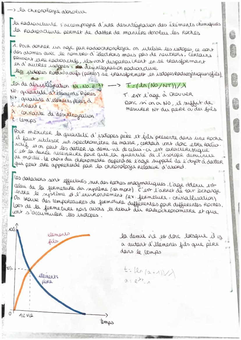 SVT:
-> le temps et les Roches
1. la chronologie Relative permet de
Replacer dans le bon ordre des evenements
géologiques et cela grace à de