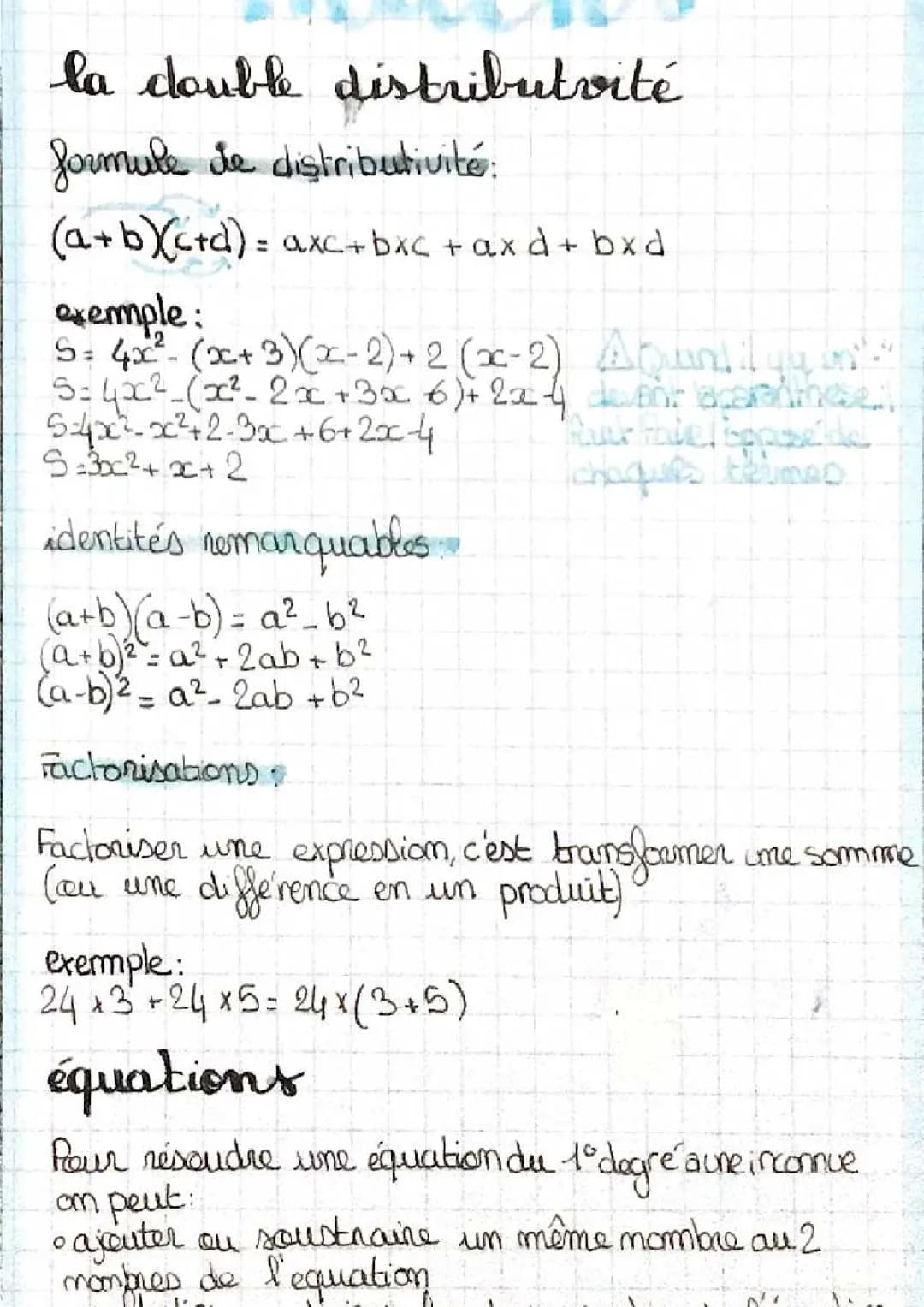 Double Distributivité - Exercices Corrigés 3ème et 4ème, Exemples et Astuces