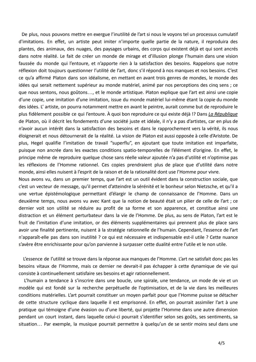 Sujet : Peut-on reprocher à l'art d'être inutile ?
Dans notre quotidien, nous avons probablement déjà adressé un reproche à une personne de 