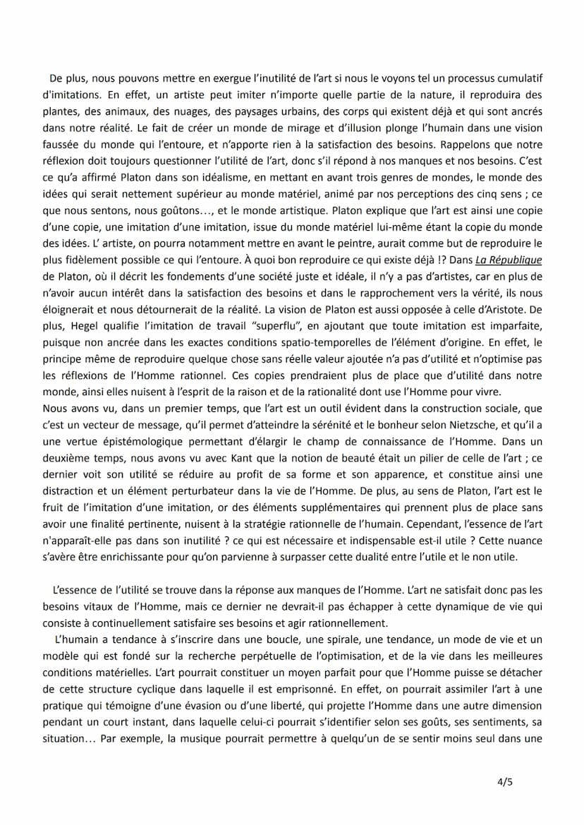 Sujet : Peut-on reprocher à l'art d'être inutile ?
Dans notre quotidien, nous avons probablement déjà adressé un reproche à une personne de 