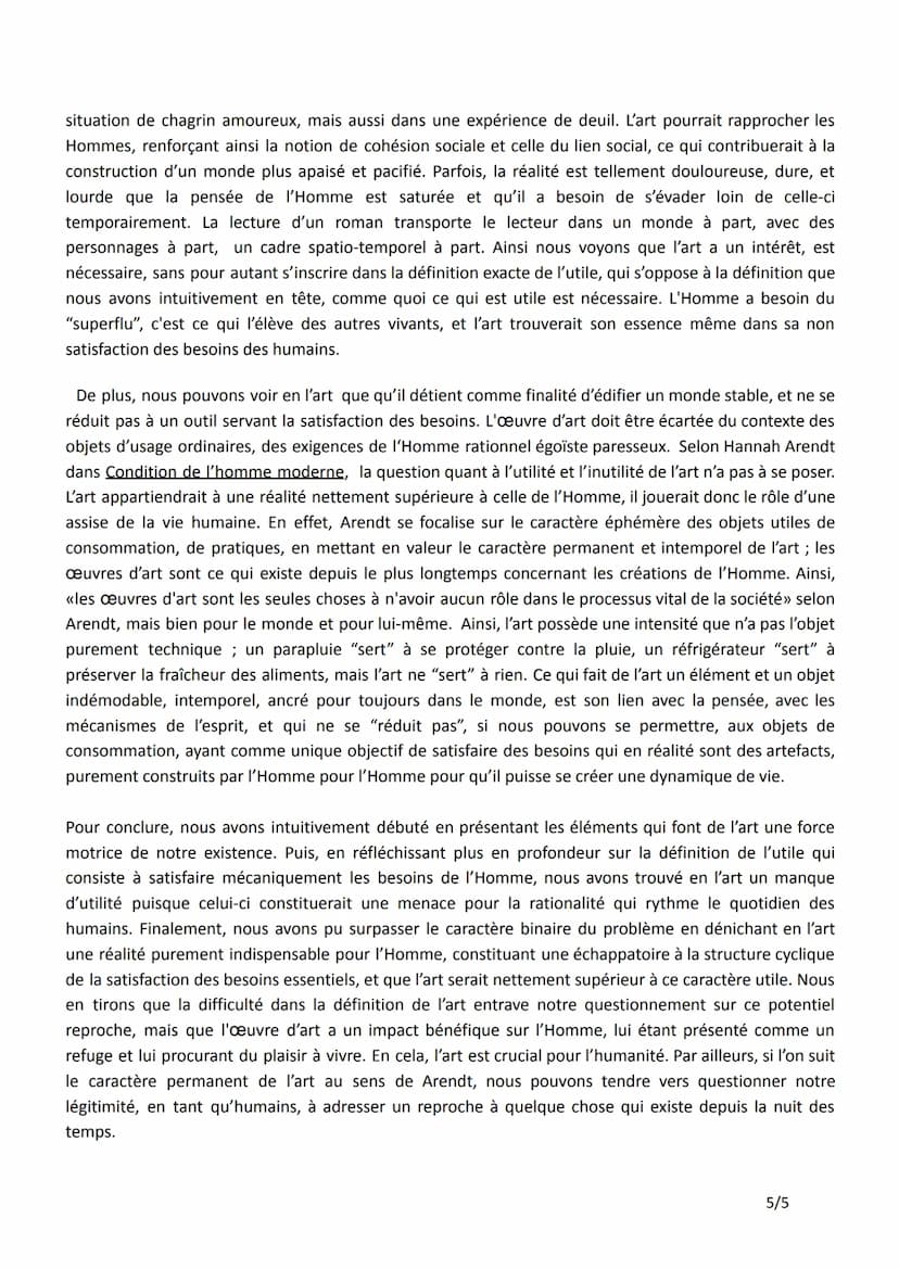 Sujet : Peut-on reprocher à l'art d'être inutile ?
Dans notre quotidien, nous avons probablement déjà adressé un reproche à une personne de 