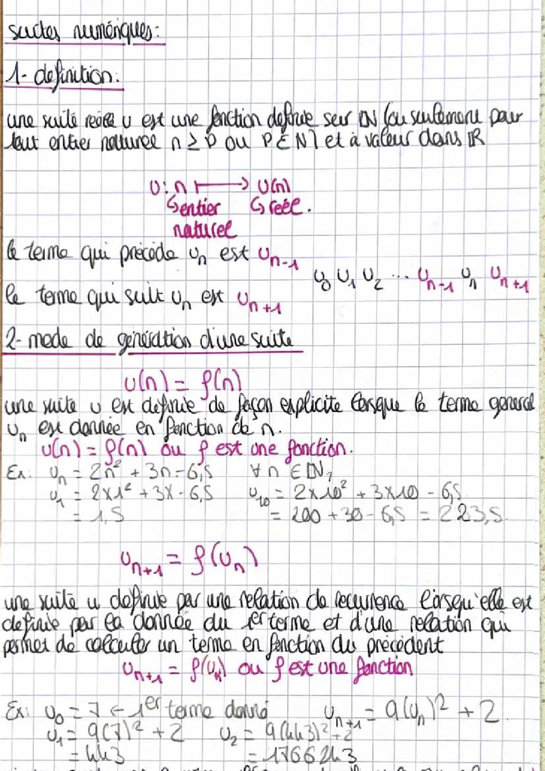Suite Numérique en Maths Spécialité