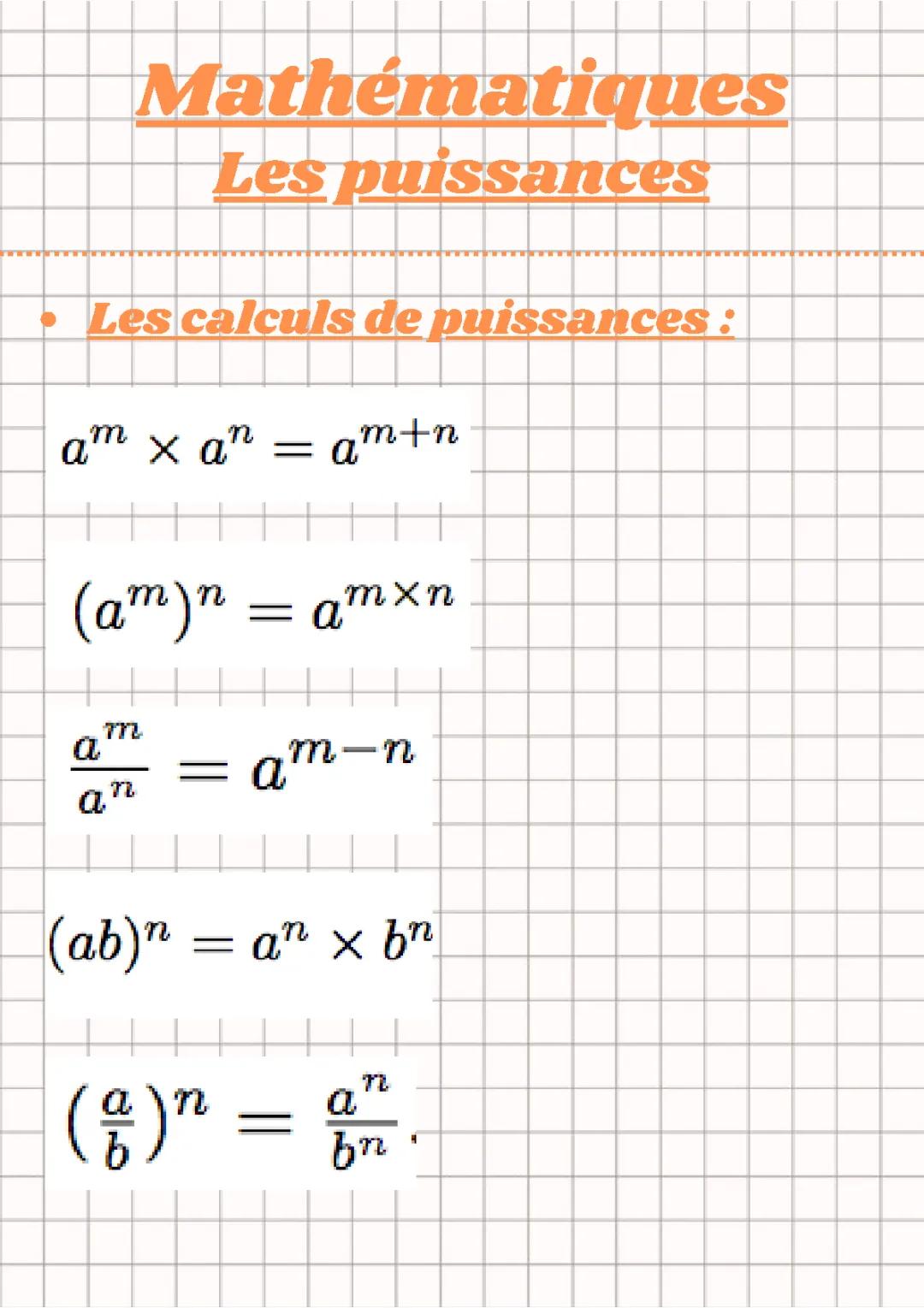 Les puisances
