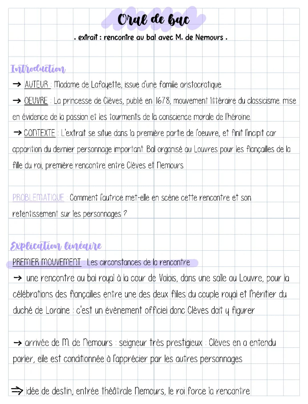 La Princesse de Clèves Scène du Bal: Analyse Linéaire PDF