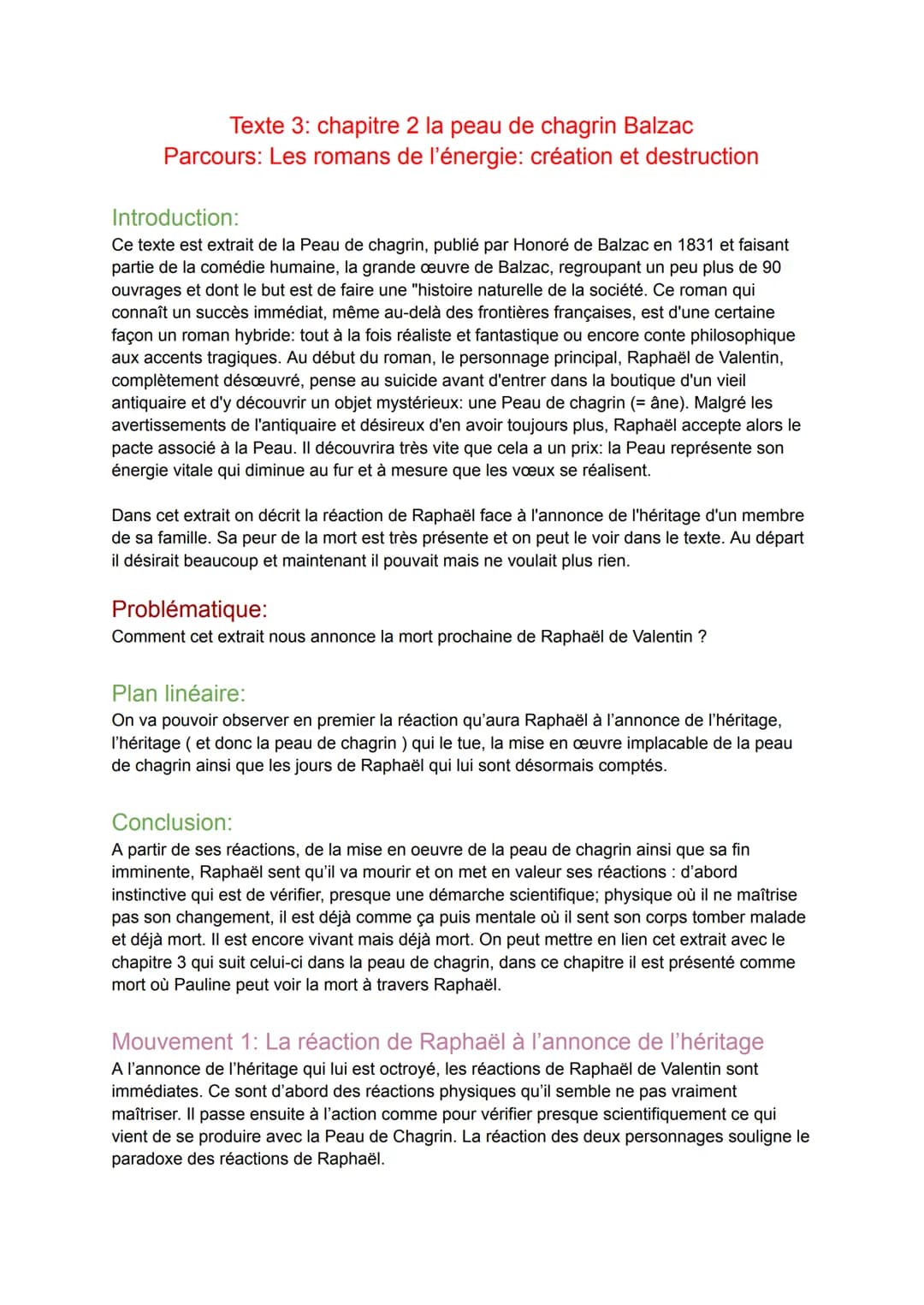 Texte 3: chapitre 2 la peau de chagrin Balzac
Parcours: Les romans de l'énergie: création et destruction
Introduction:
Ce texte est extrait 