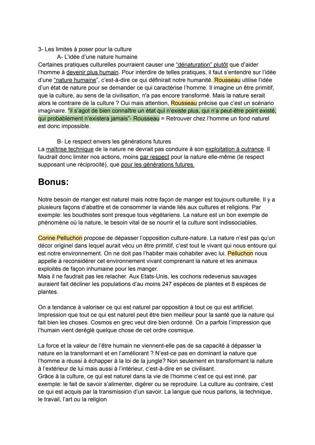 La nature
tout ce qui entoure l'homme et qui n'est pas créé par lui
l'être profond d'une chose, on parle de l'être profonde de la nature de 