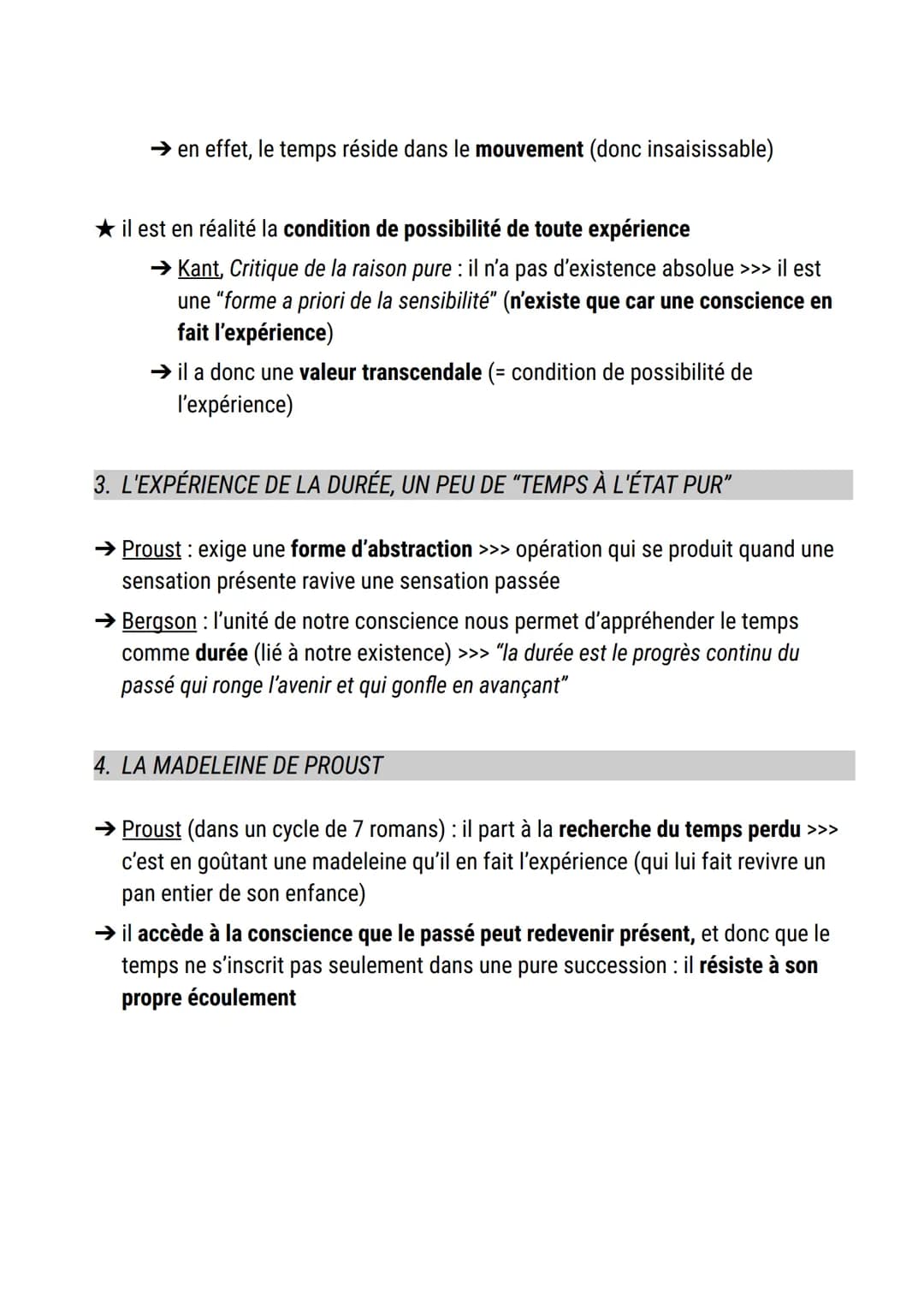 Le temps
définition temps: milieu indéfini et homogène caractérisé par sa double nature:
1. la continuité : le temps est un flux ininterromp