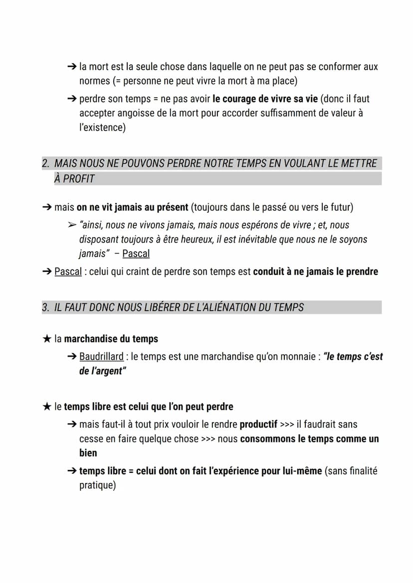 Le temps
définition temps: milieu indéfini et homogène caractérisé par sa double nature:
1. la continuité : le temps est un flux ininterromp