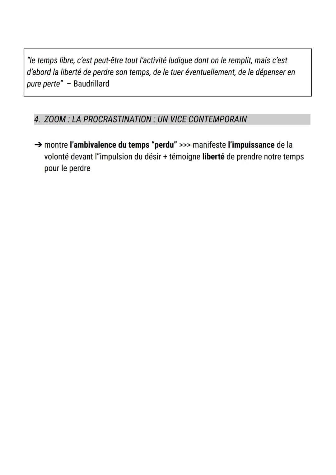 Le temps
définition temps: milieu indéfini et homogène caractérisé par sa double nature:
1. la continuité : le temps est un flux ininterromp