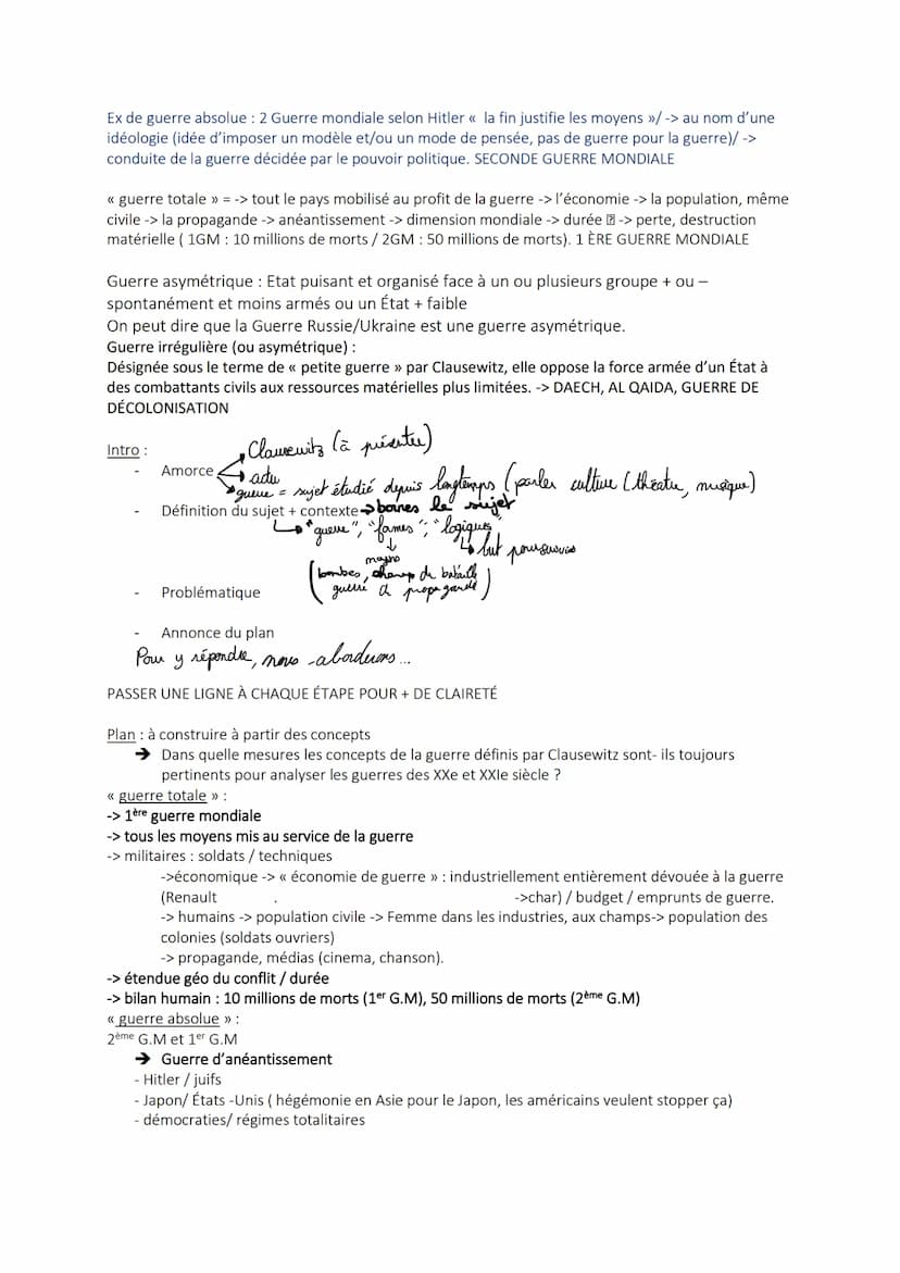 2 sujets de dissertation au choix
+ 1 sujet d'Etude de doc
10 POINTS CHAQUE EXERCICE
4 HEURES
1) Définir / Comprendre le sujet
Exemple de su