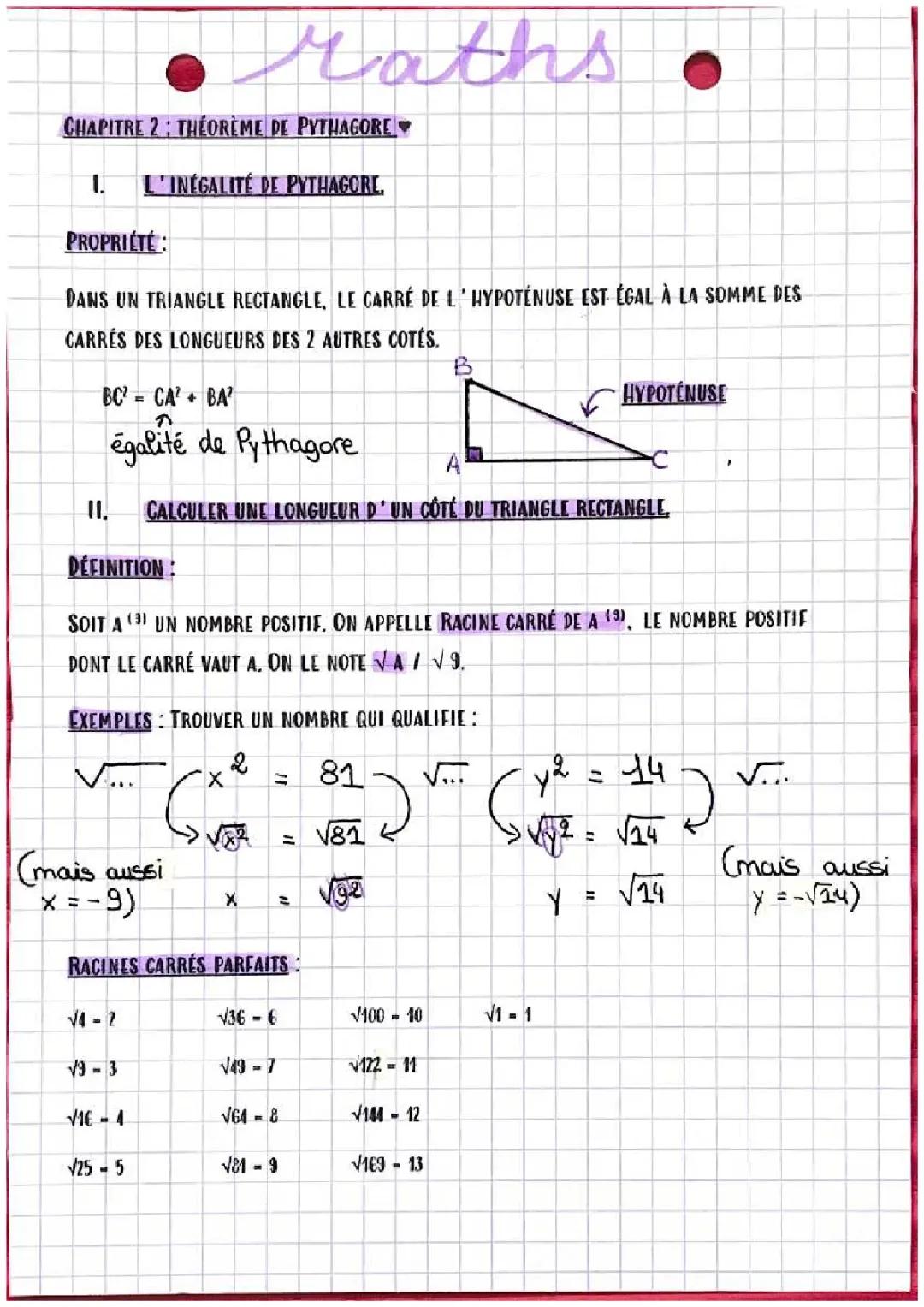 Comment calculer l'hypoténuse d'un triangle rectangle