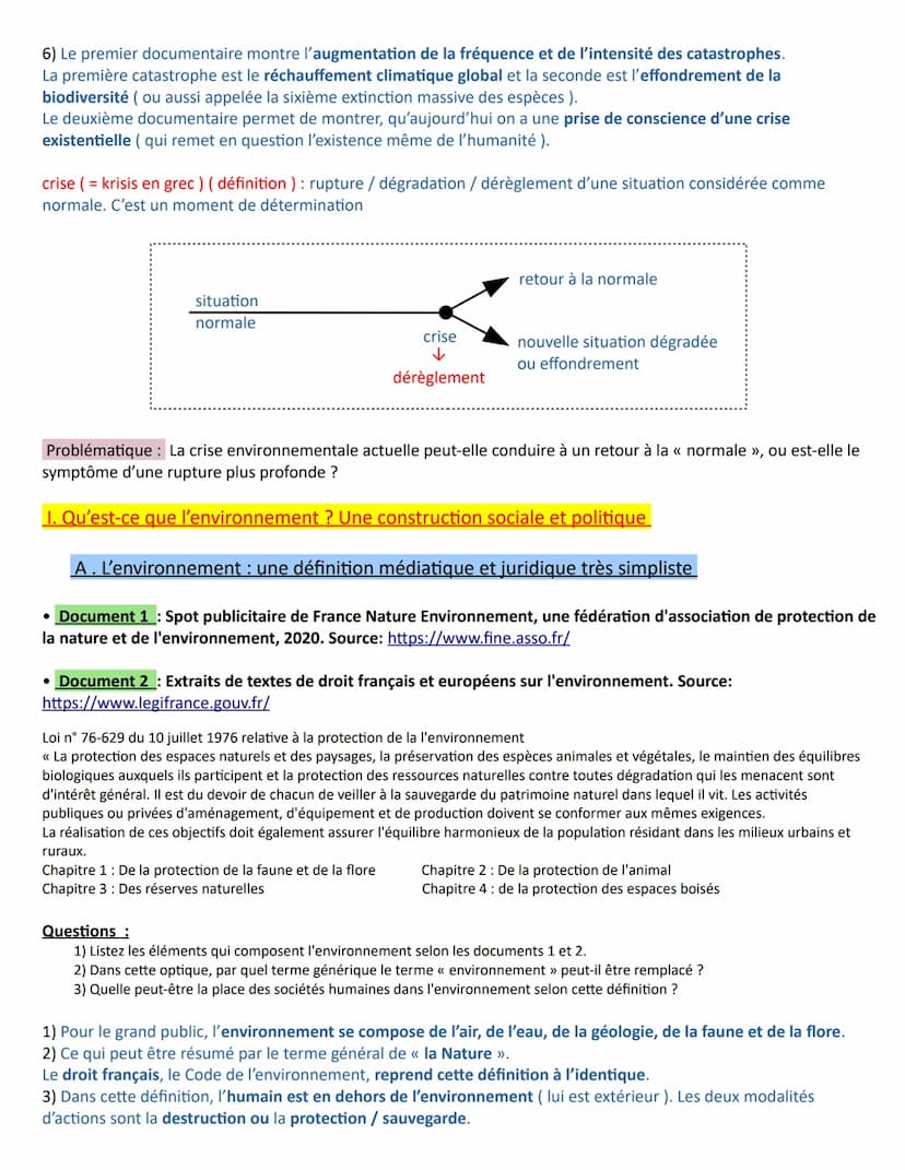 Thème 2 : L'environnement, entre exploitation et protection : un enjeu planétaire
Introduction : au thème 2
Introduction : définition et typ