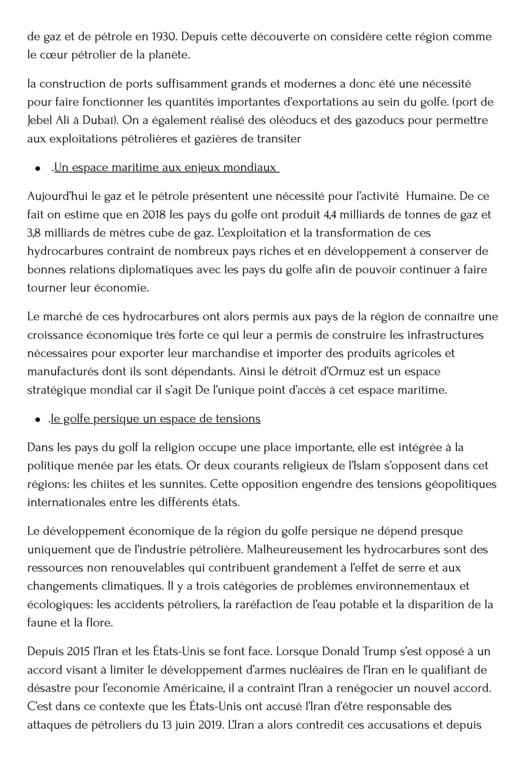 LE GOLFE ARABO PERSIQUE UN ESPACE STRATÉGIQUE
AU COEUR DES ENJEUX CONTEMPORAINS
• introduction: le golfe Arabo-Persique est une région strat