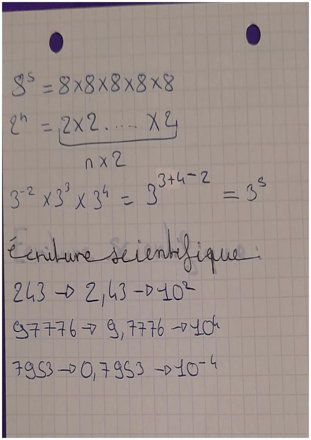 les puissancesi
(a x b)^.
(3)"
•math
anlam
=
(3x2_) ³ = 35x25
S
3²
2
(33) ²
3
2
(3)² = 32 teng
2
22
4
an xbn
03²
3
devient unt
=
an
bn
devie