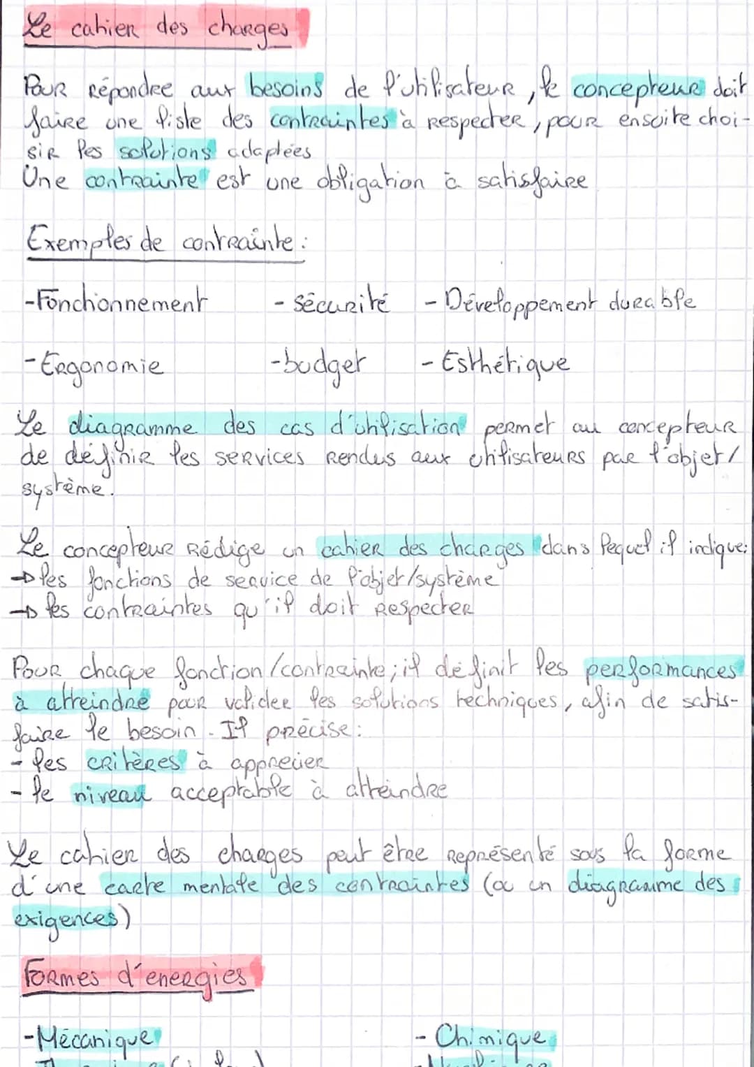 L'évolution des objets techniques.
Un Objet Technique (OT) Répond à un besoin.
Une famille Regroupe des OT qui ont la même fonction d'urge
f