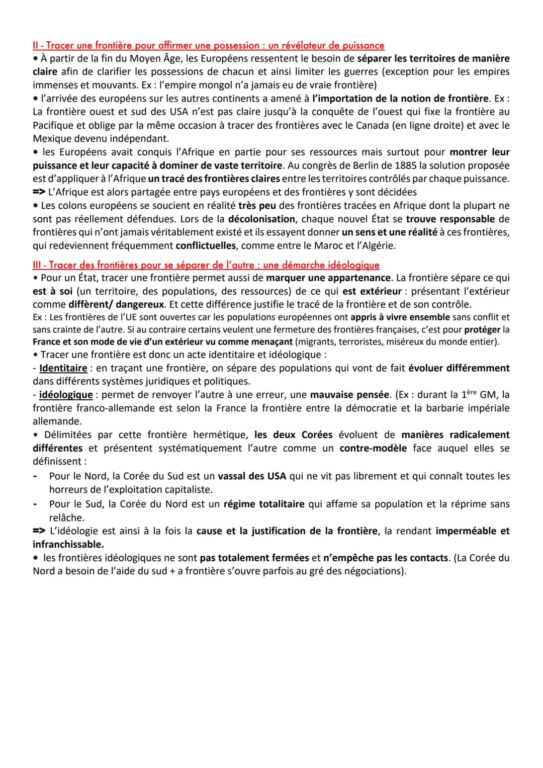 INTRO: Des frontière nombreuses et inégalement marquées
• Frontière : ligne imaginaire et conventionnelle séparant 2 territoires, en particu