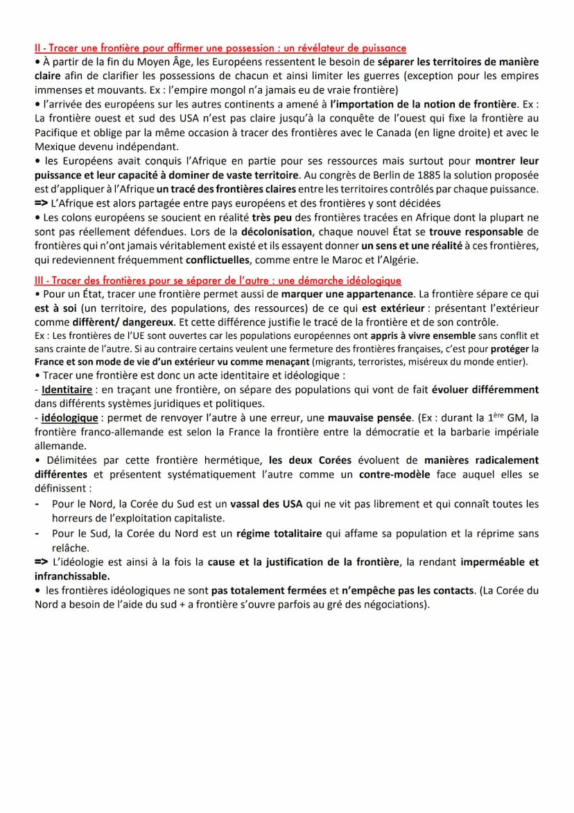 INTRO: Des frontière nombreuses et inégalement marquées
• Frontière : ligne imaginaire et conventionnelle séparant 2 territoires, en particu