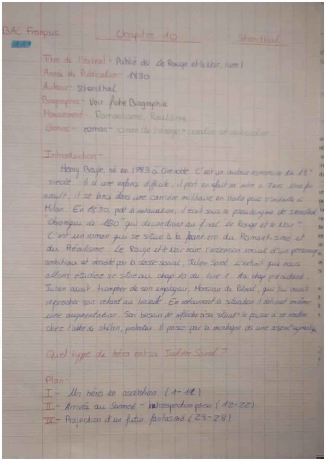 Texte 9

Le Rouge et le noir, livre I chapitre 10

Julien Sorel, héros du roman de Stendhal, vient de remporter la négociation qu'il menait 