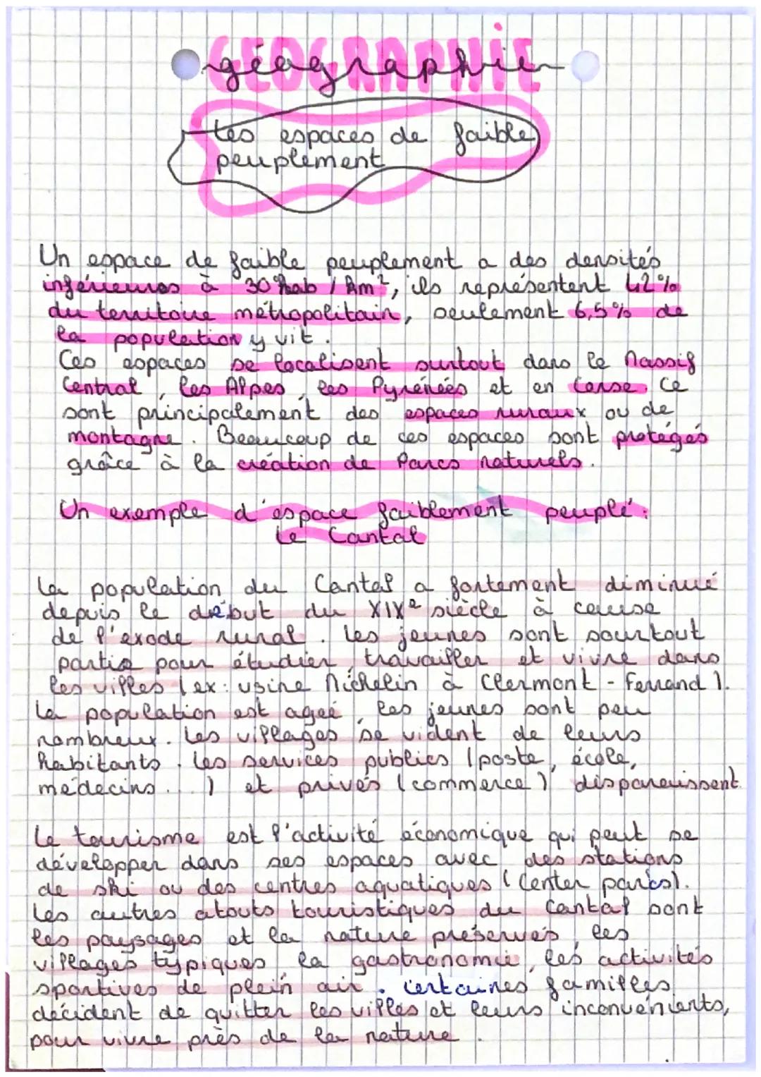 # géographi

tes espaces de faible
peuplement

Un espace de de faible peuplement a des densités
inférieures à 30 hab / m², ils représentent 