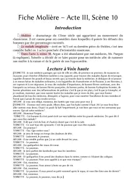 Know Commentaire linéaire Acte III scène 10 - Molière (Le malade imaginaire) thumbnail