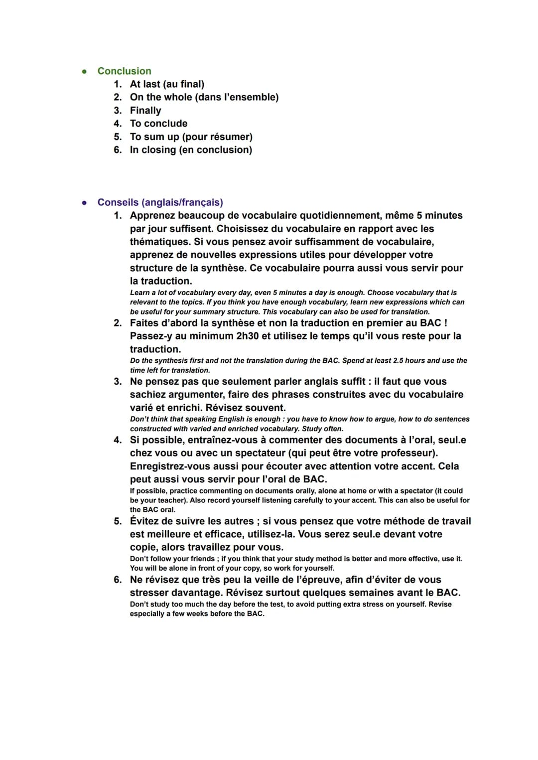 LLCER, révision synthèse
● Expressions utiles :
● Lien avec les documents
1. as might be referred to in the document 1
2. document 1 points 
