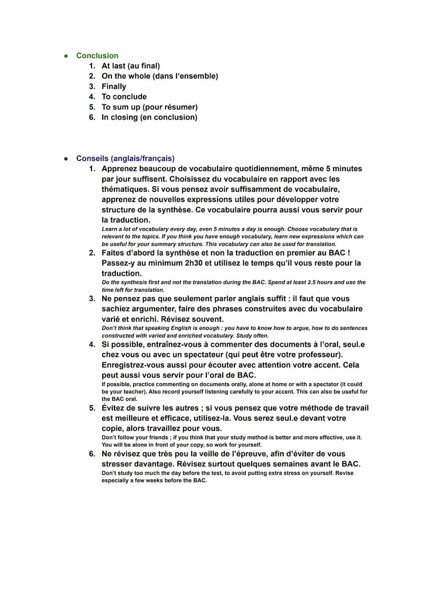 LLCER, révision synthèse
● Expressions utiles :
● Lien avec les documents
1. as might be referred to in the document 1
2. document 1 points 