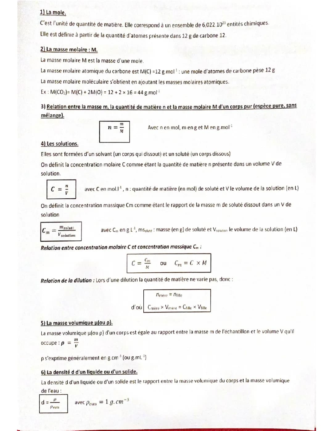 Formule de chimie 