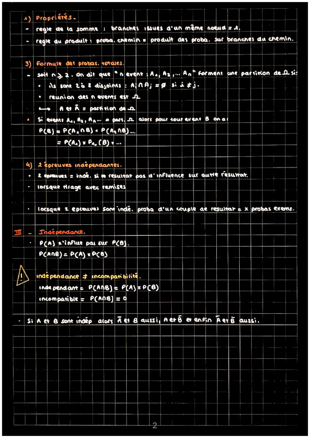# les probabilités

I - Conditionnement par un event. de proba. non nul

1) Definition.

- $\Omega$ = Univers / P= proba.
- $P_A (B) = \frac