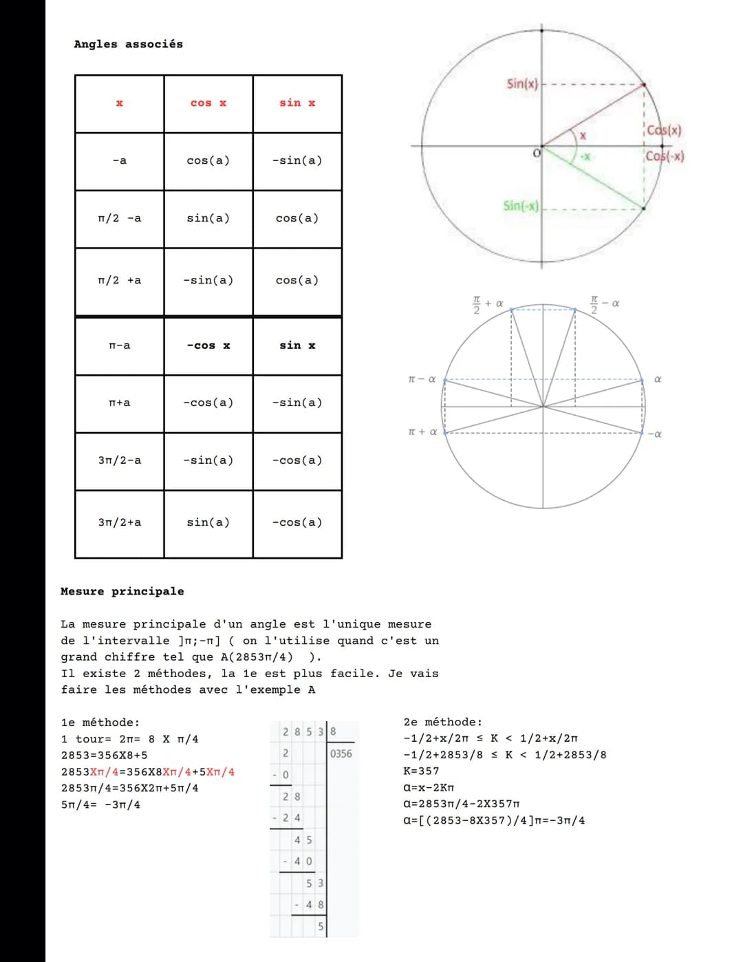 Cours
TRIGONOMÉTRIE
Première spécialité maths
cercle trigonométrique
On appelle cercle trigonométrique le cercle de centre
O est de rayon 1,
