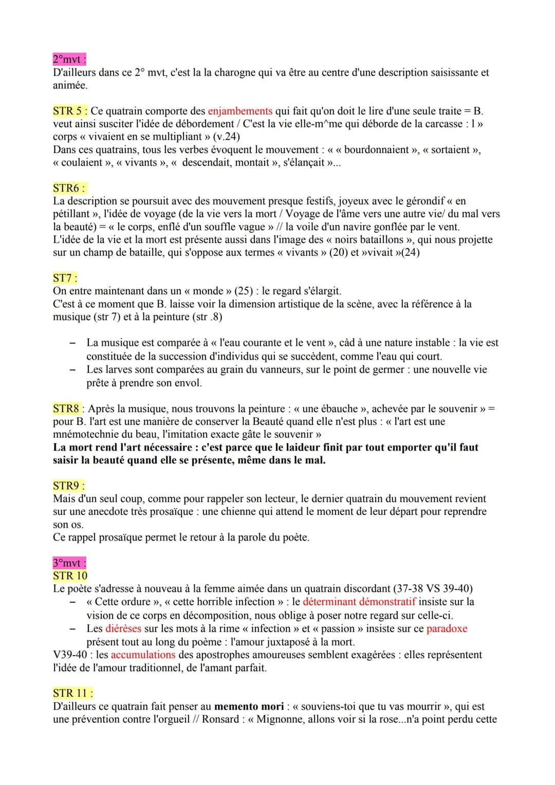 Lecture Linéaire « Une Charogne », Baudelaire.
Introduction :
Ce poème se trouve dans la première partie du recueil intitulée « Spleen et id
