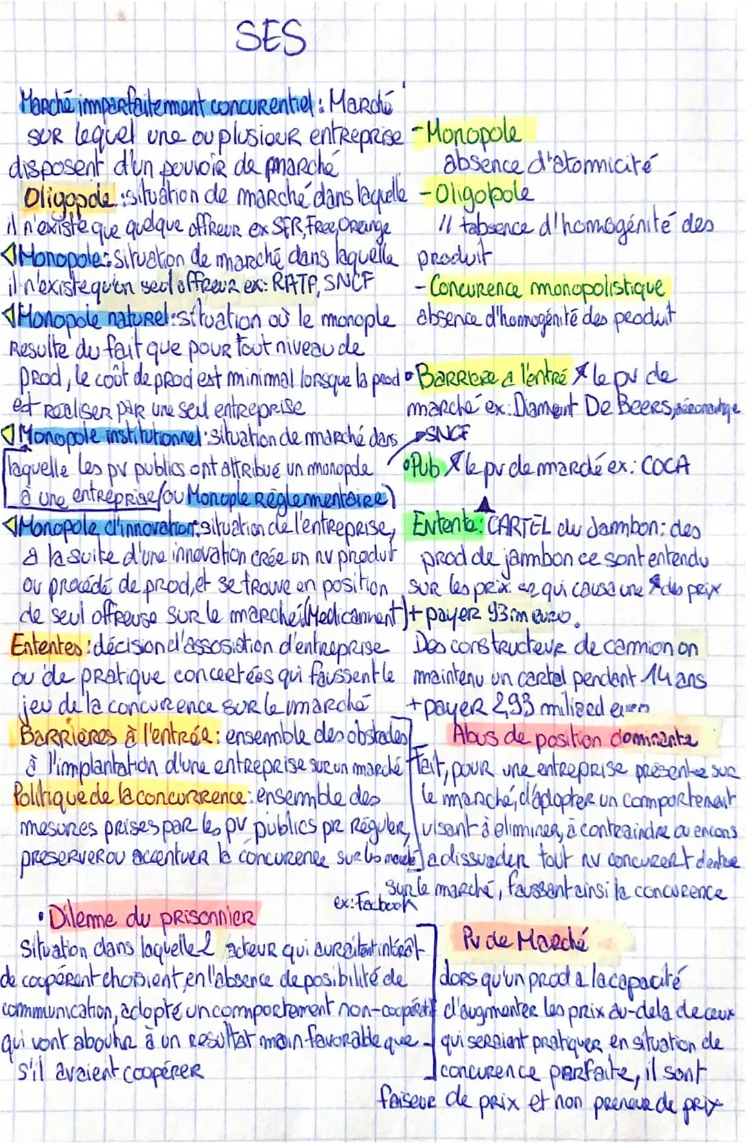 
<p>Le marché imparfaitement concurrentiel est un marché sur lequel une ou plusieurs entreprises disposent d'un pouvoir de marché, ce qui se