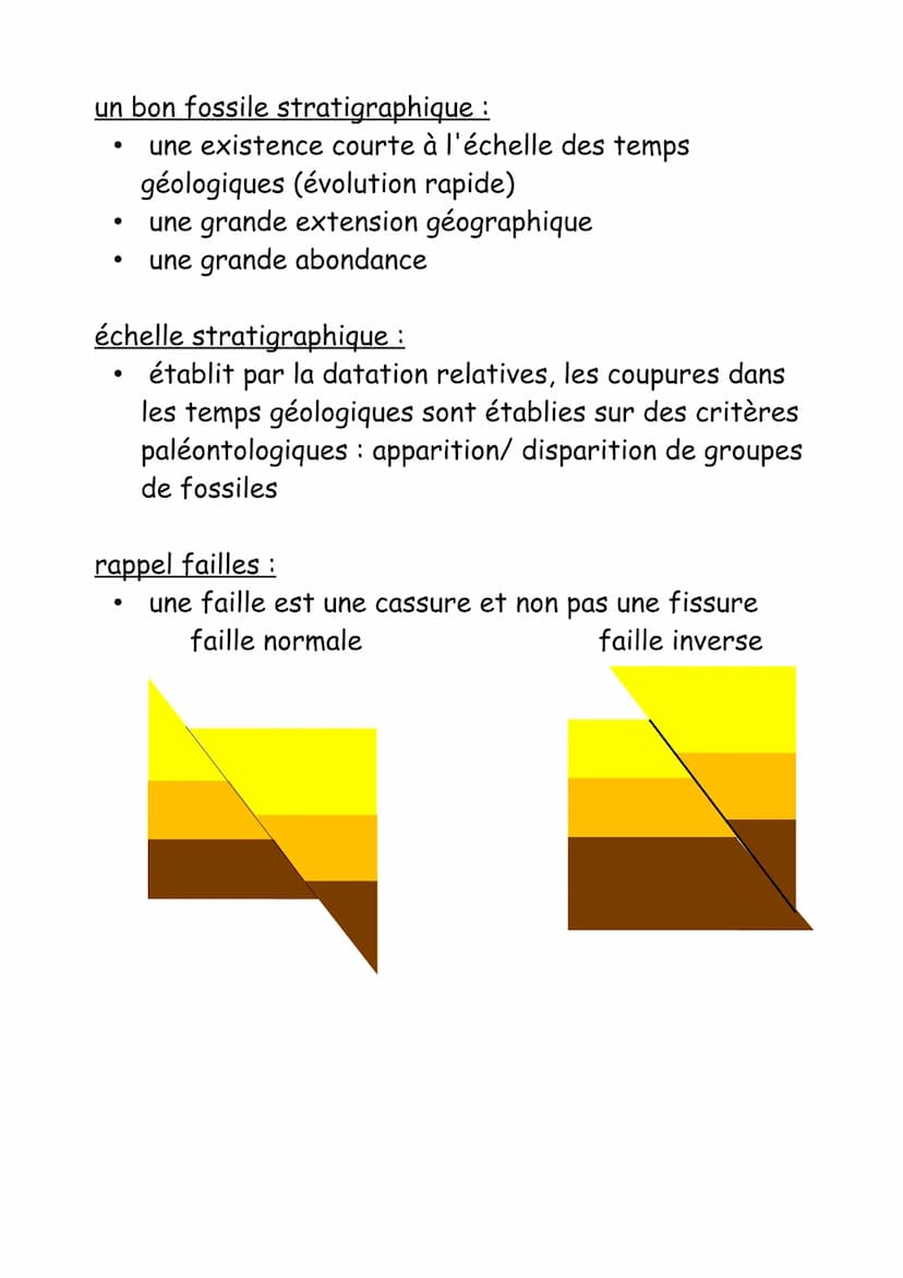 1) Chronologie relative
La datation relative est un moyen efficace d'ordonner
dans le temps une succession d'objets ou d'évenement
mais ne d