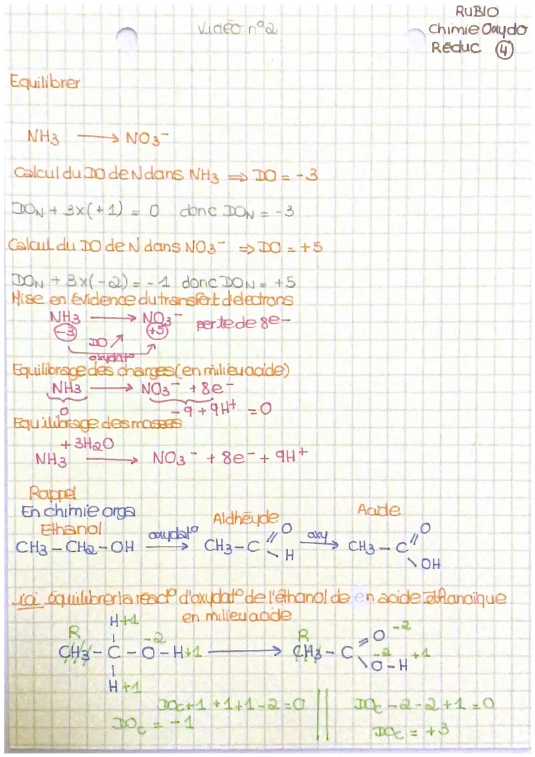 Chapitre: Oxydo réduction
DO = degréd'oxydat
Plan A degréd'oxydat
Definit et calcul dub
Leto est lié au nombre d'electrons perdu ou gagné, r