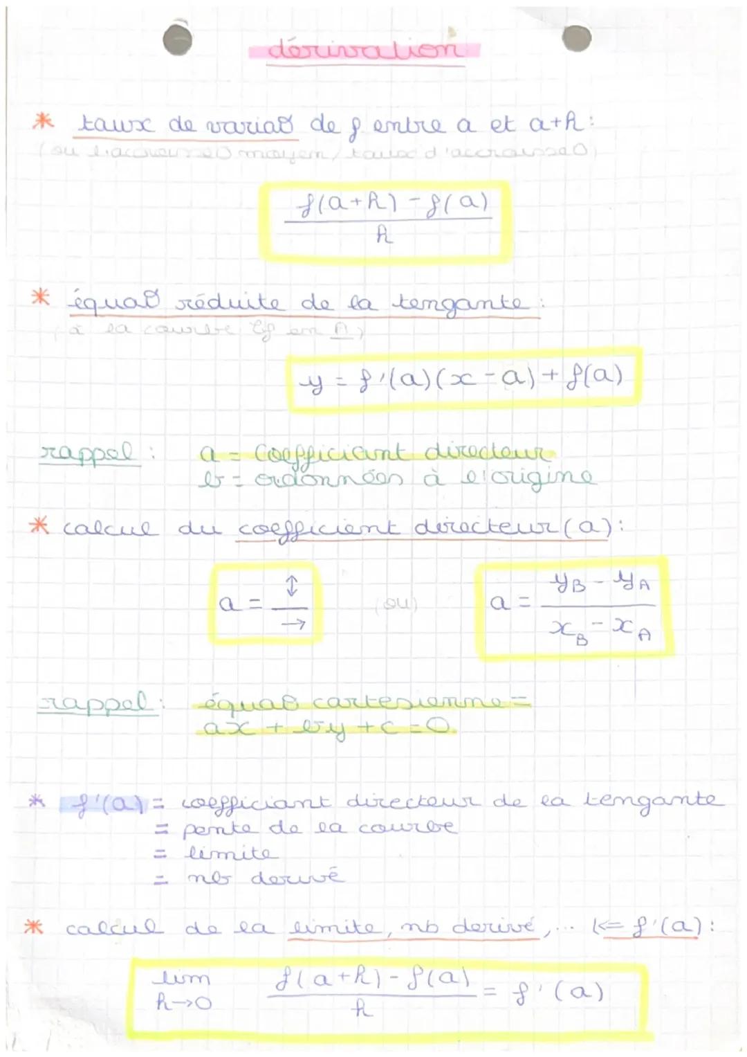 # dérivation

* taux de varias de f entre a et ath:
(ou liacciamo mayem/tanac d'accroso)

$\frac{f(a+R)-8(a)}{R}$

* équad réduite de la ten