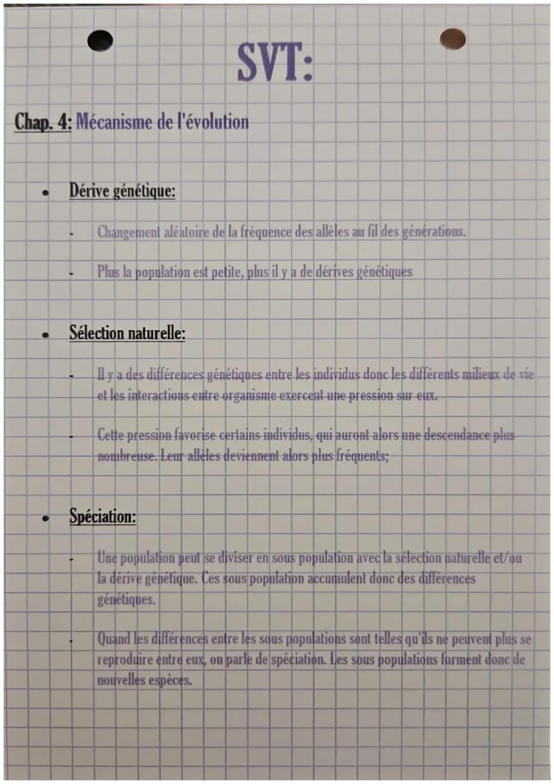 Mécanisme de l'évolution