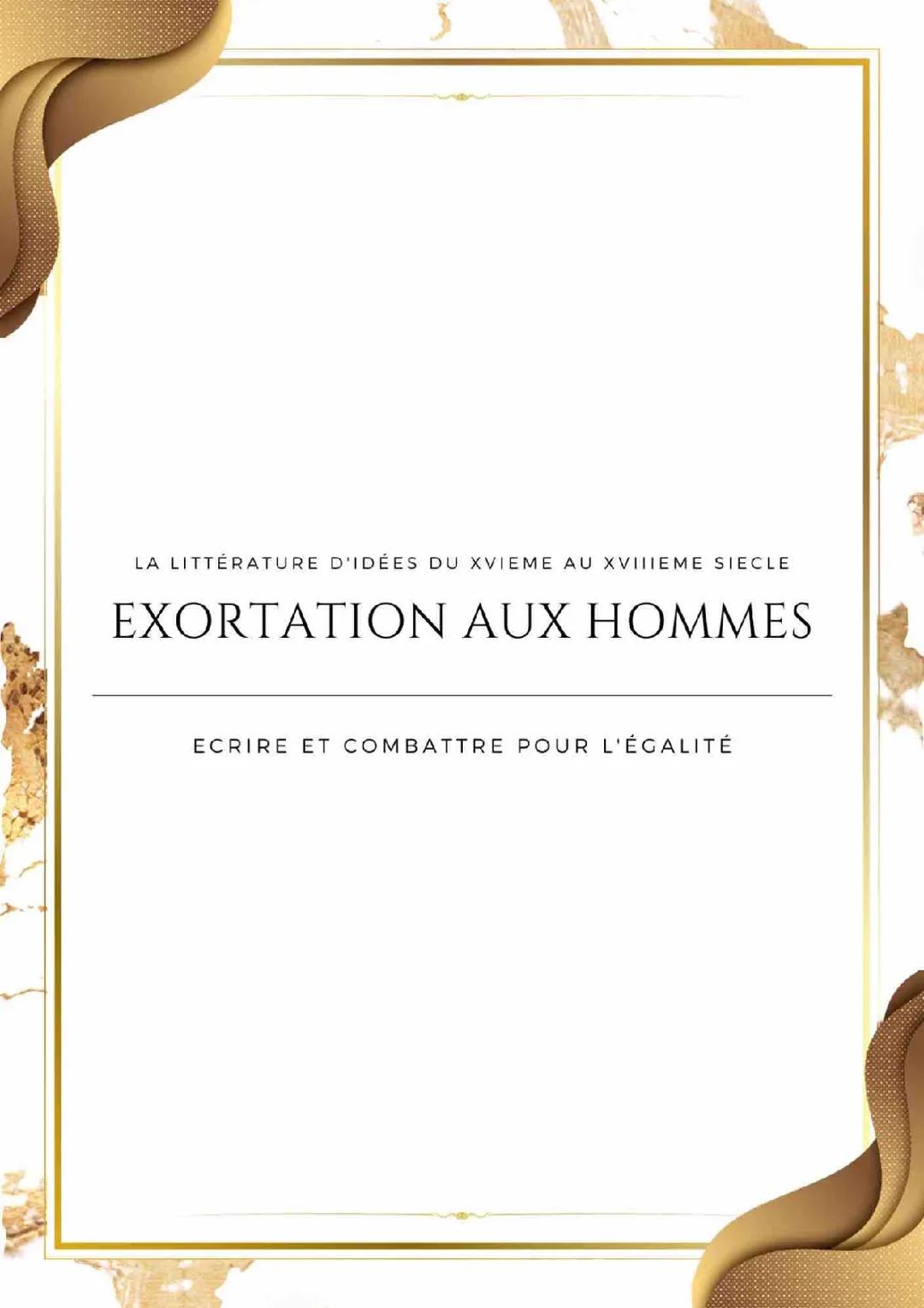 Analyse linéaire de « Adresse aux hommes » d'Olympe de Gouges