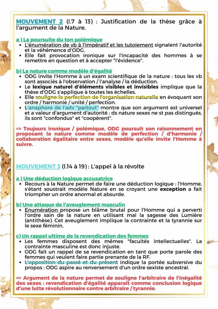 LA LITTÉRATURE D'IDÉES DU XVIEME AU XVIIIEME SIECLE
EXORTATION AUX HOMMES
ECRIRE ET COMBATTRE POUR L'ÉGALITÉ INTRODUCTION
La Révolution Fran
