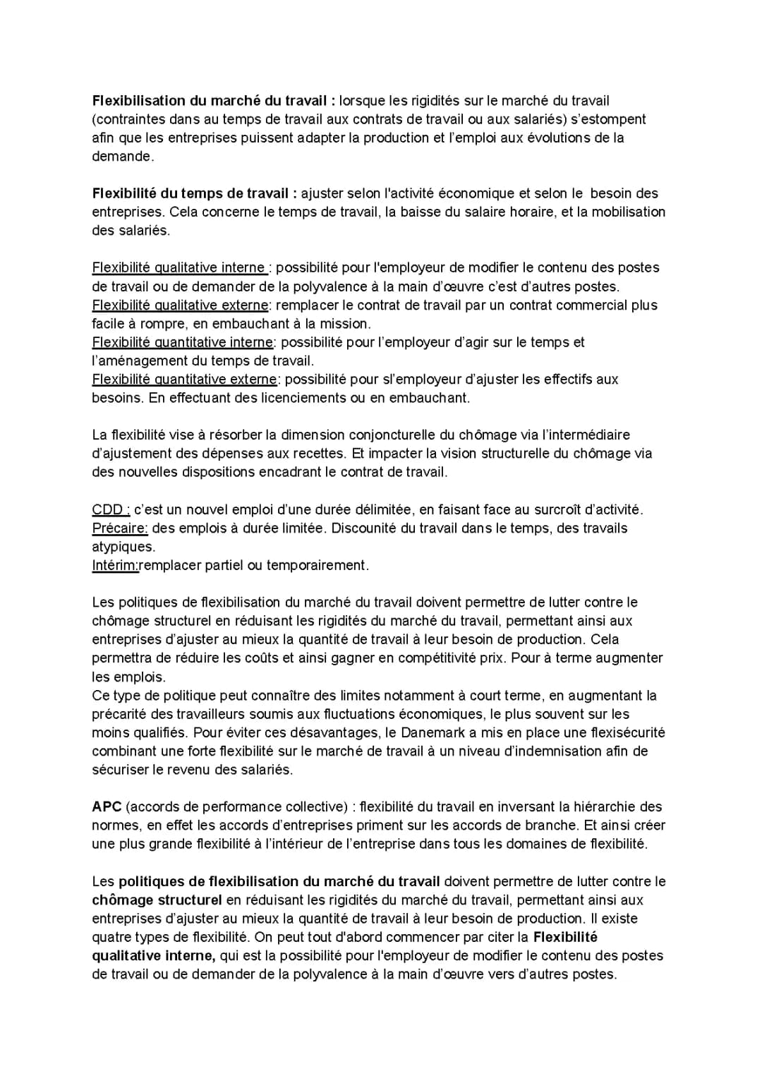 Flexibilisation et Rigidité du marché du travail - Exemples et Définitions SES