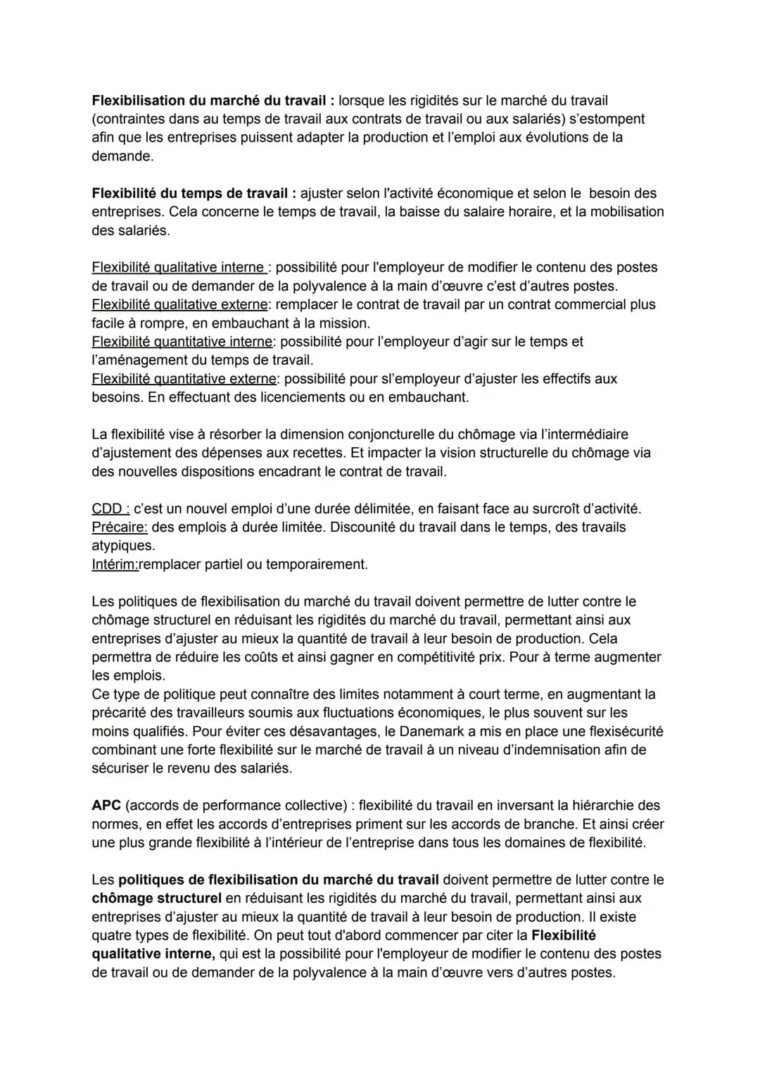 Flexibilisation du marché du travail : lorsque les rigidités sur le marché du travail
(contraintes dans au temps de travail aux contrats de 