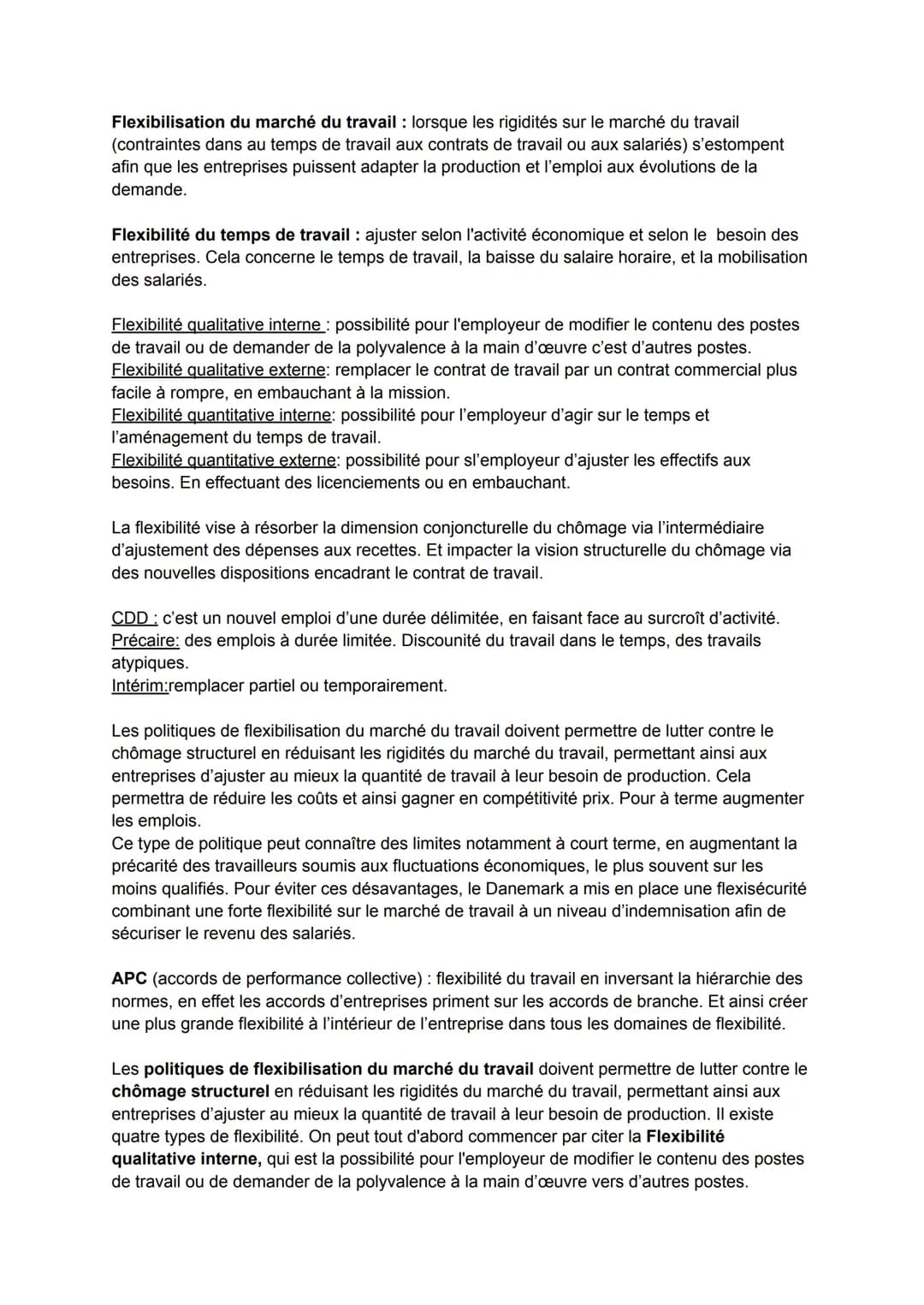 Flexibilisation du marché du travail : lorsque les rigidités sur le marché du travail
(contraintes dans au temps de travail aux contrats de 